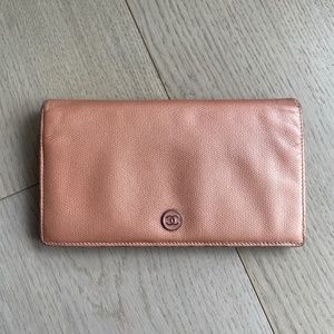 Chanel Pink Wallet, Calfskin Caviar Leather, 2005-2006, Rose Gold